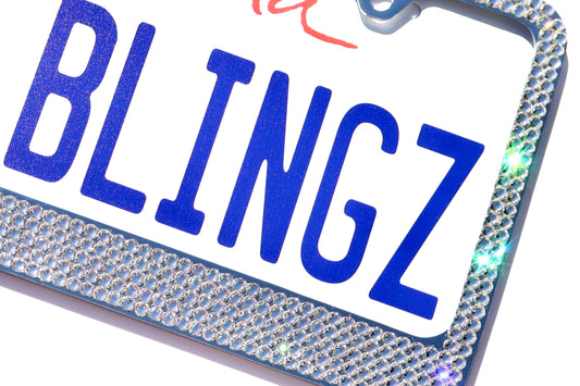 Luxury Bling License Plate Frame - 5 Row Premium Austrian Crystal Sparkly Car Plate Cover