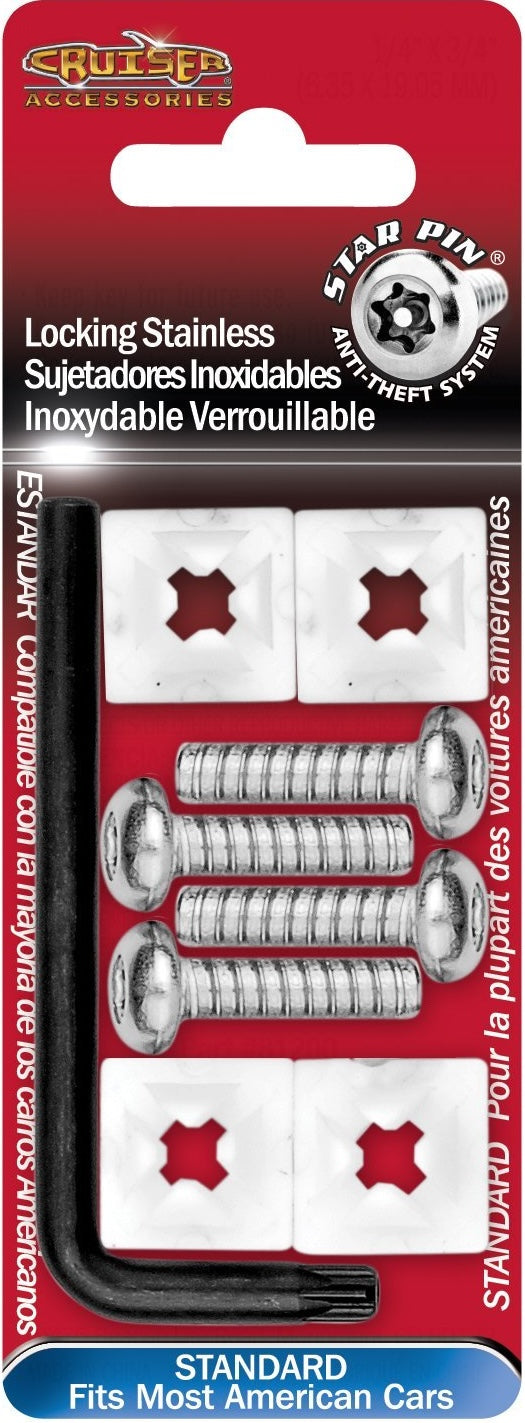Locking License Plate Screws & Anti-Theft Fasteners for Cars, Trucks & SUVs