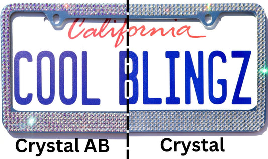 Clear Crystal vs AB Bling License Plate Frame