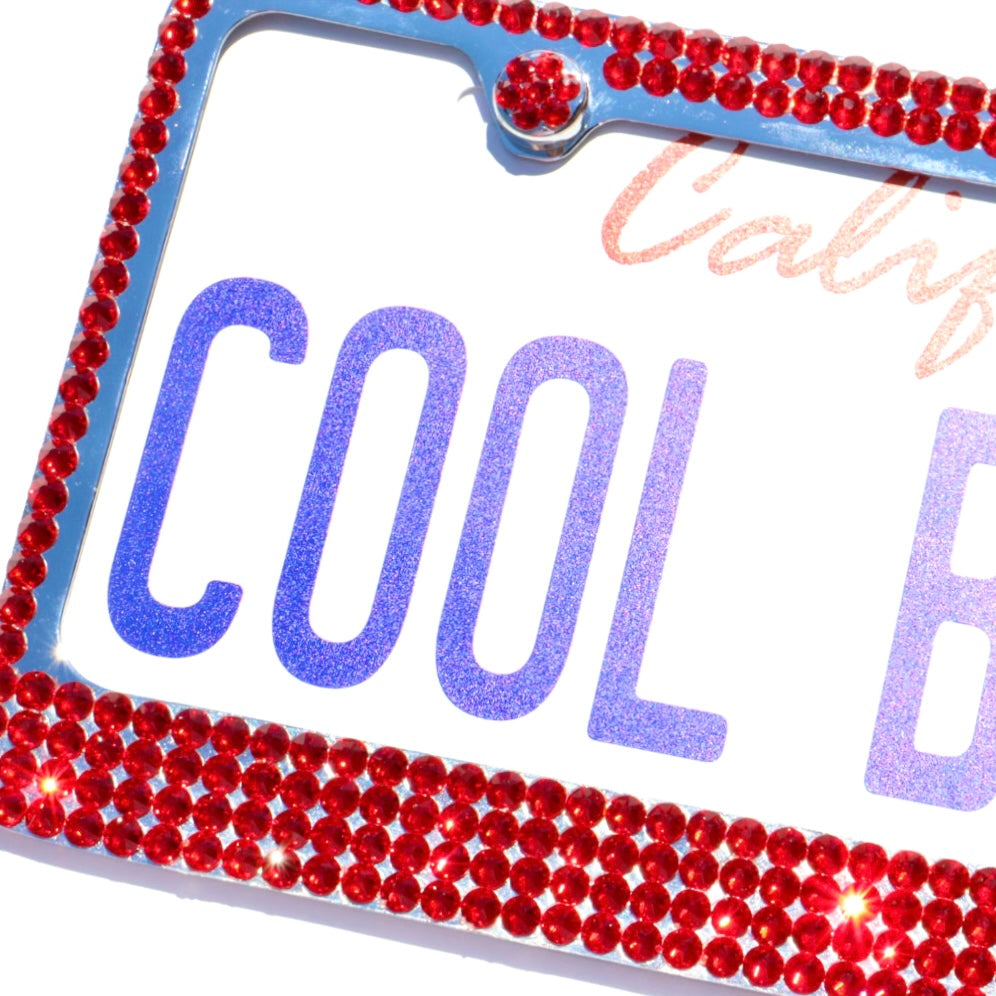 Glass Crystal License Plate Frames