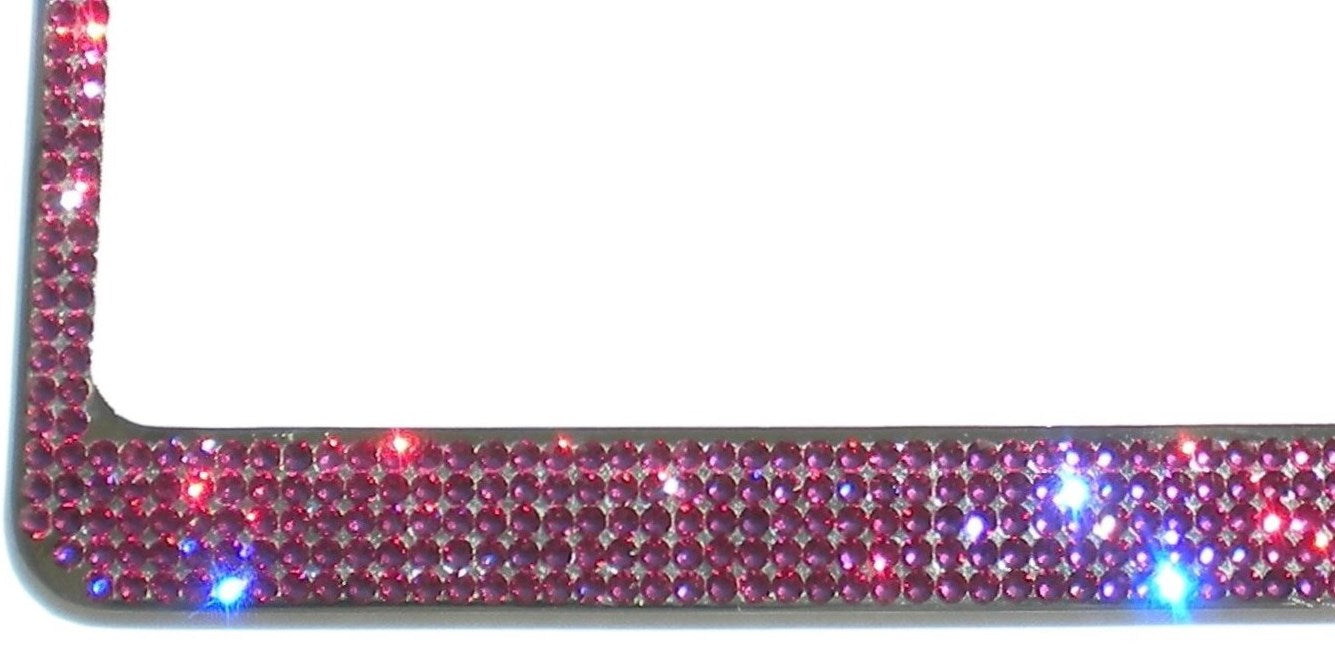 Luxury Bling License Plate Frame - 5 Row Premium Austrian Crystal Sparkly Car Plate Cover