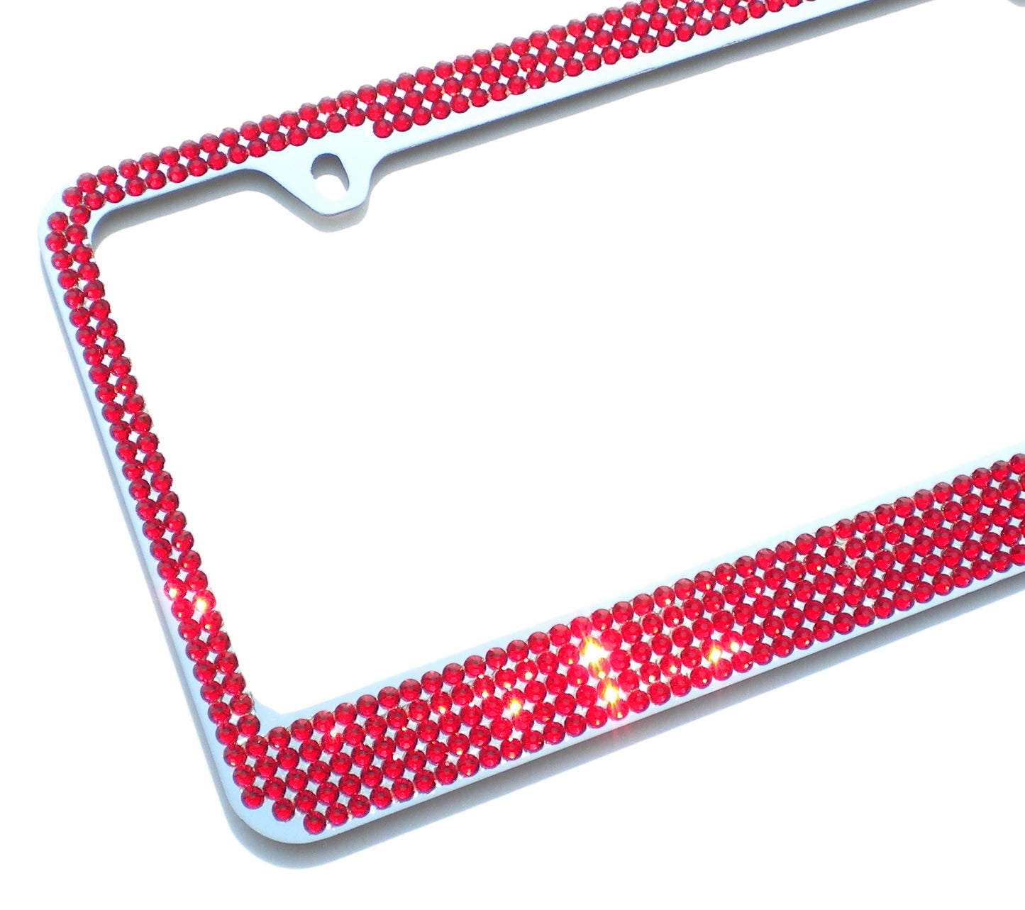 Luxury Bling License Plate Frame - 5 Row Premium Austrian Crystal Sparkly Car Plate Cover