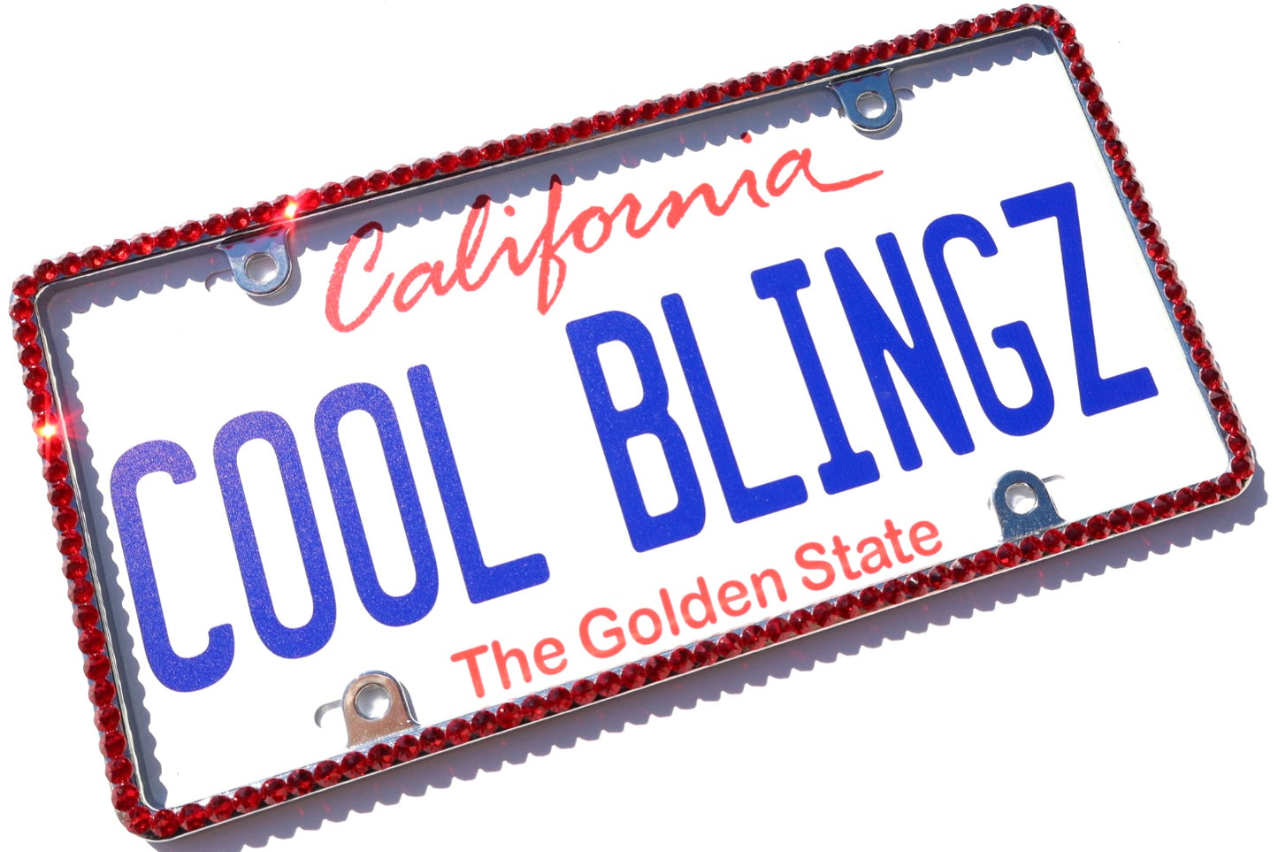 Luxury Bling License Plate Frame - Thin Single Row Premium Austrian Crystal Sparkly Car Plate Cover