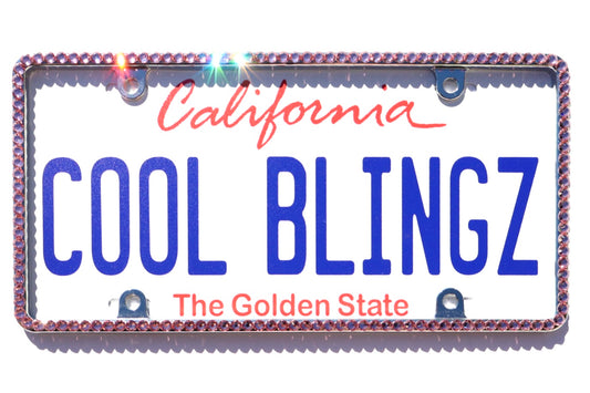 Luxury Bling License Plate Frame - Thin Single Row Premium Austrian Crystal Sparkly Car Plate Cover