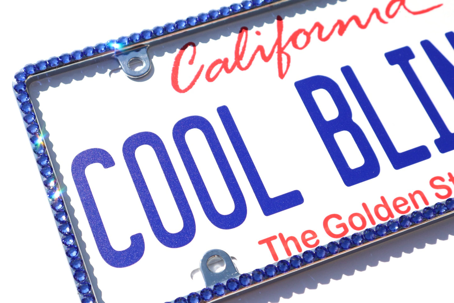 Luxury Bling License Plate Frame - Thin Single Row Premium Austrian Crystal Sparkly Car Plate Cover