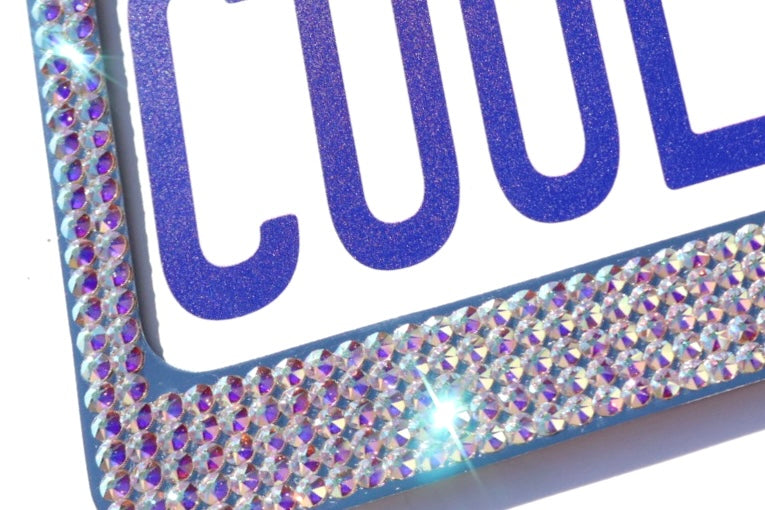 Luxury Bling License Plate Frame - 5 Row Premium Austrian Crystal Sparkly Car Plate Cover