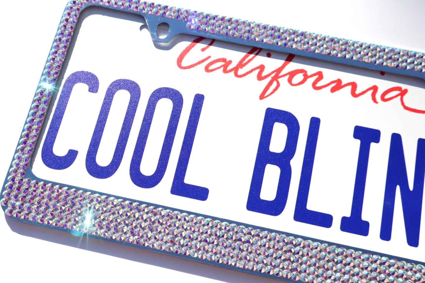 Luxury Bling License Plate Frame - 5 Row Premium Austrian Crystal Sparkly Car Plate Cover