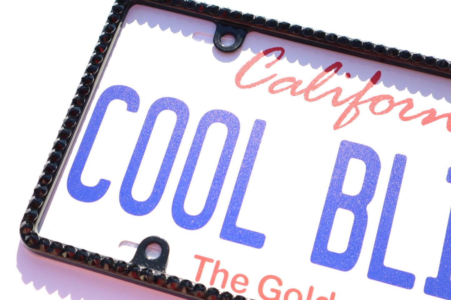 Luxury Bling License Plate Frame - Thin Single Row Premium Austrian Crystal Sparkly Car Plate Cover