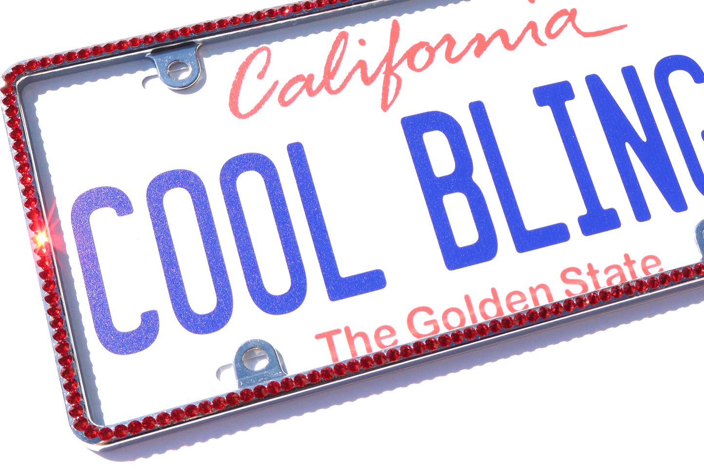 Luxury Bling License Plate Frame - Slim 1 Row Premium Austrian Crystal Sparkly Car Plate Cover