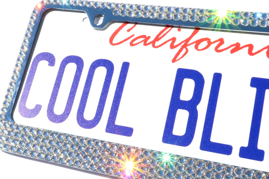 Premium Mega Bling License Plate Frame – Luxury Austrian Crystal Sparkly Car Tag Cover