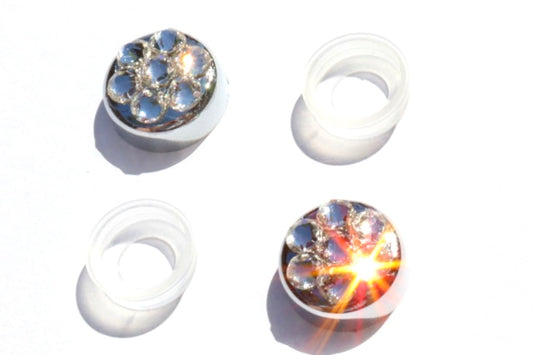 2-Pack Luxury Austrian Crystal Screw Caps for Bling License Plate Frames