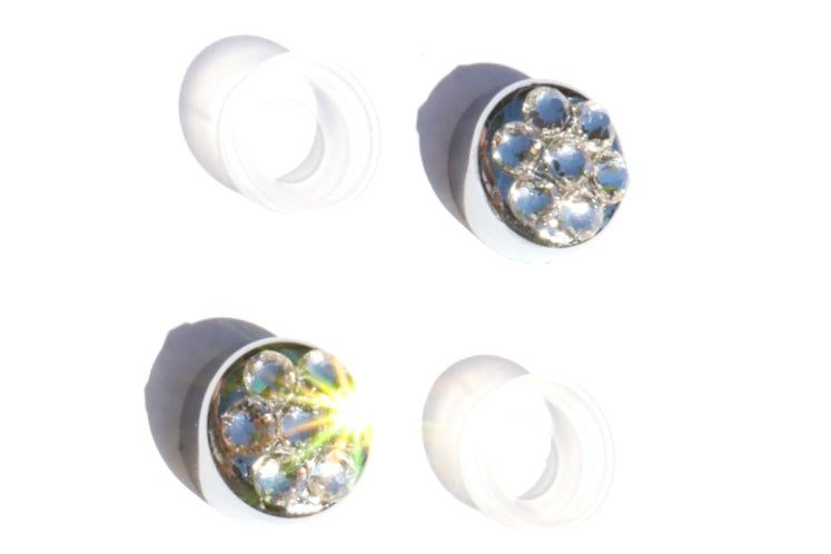 2-Pack Luxury Austrian Crystal Screw Caps for Bling License Plate Frames