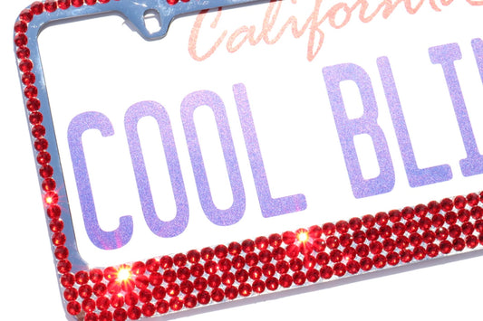 Premium Mega Bling License Plate Frame – Luxury Austrian Crystal Sparkly Car Tag Cover