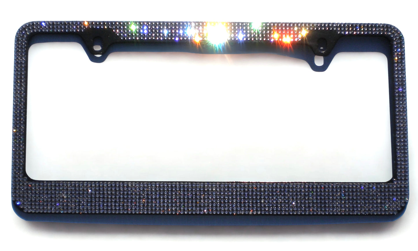 Luxury Bling License Plate Frame - 8 Row Premium Austrian Crystal Sparkly Car Plate Cover