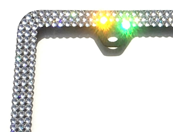 Midnight Luxe Bling License Plate Frame – Premium Austrian Crystal Sparkly Car Plate Cover