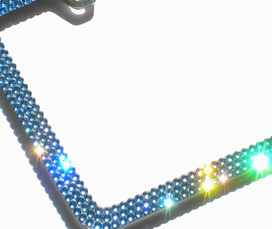 Midnight Luxe Bling License Plate Frame – Premium Austrian Crystal Sparkly Car Plate Cover