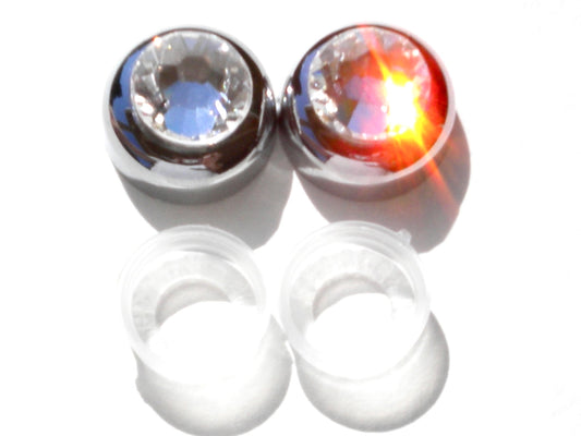 2-Pack Luxury Austrian Crystal Screw Caps for Bling License Plate Frames