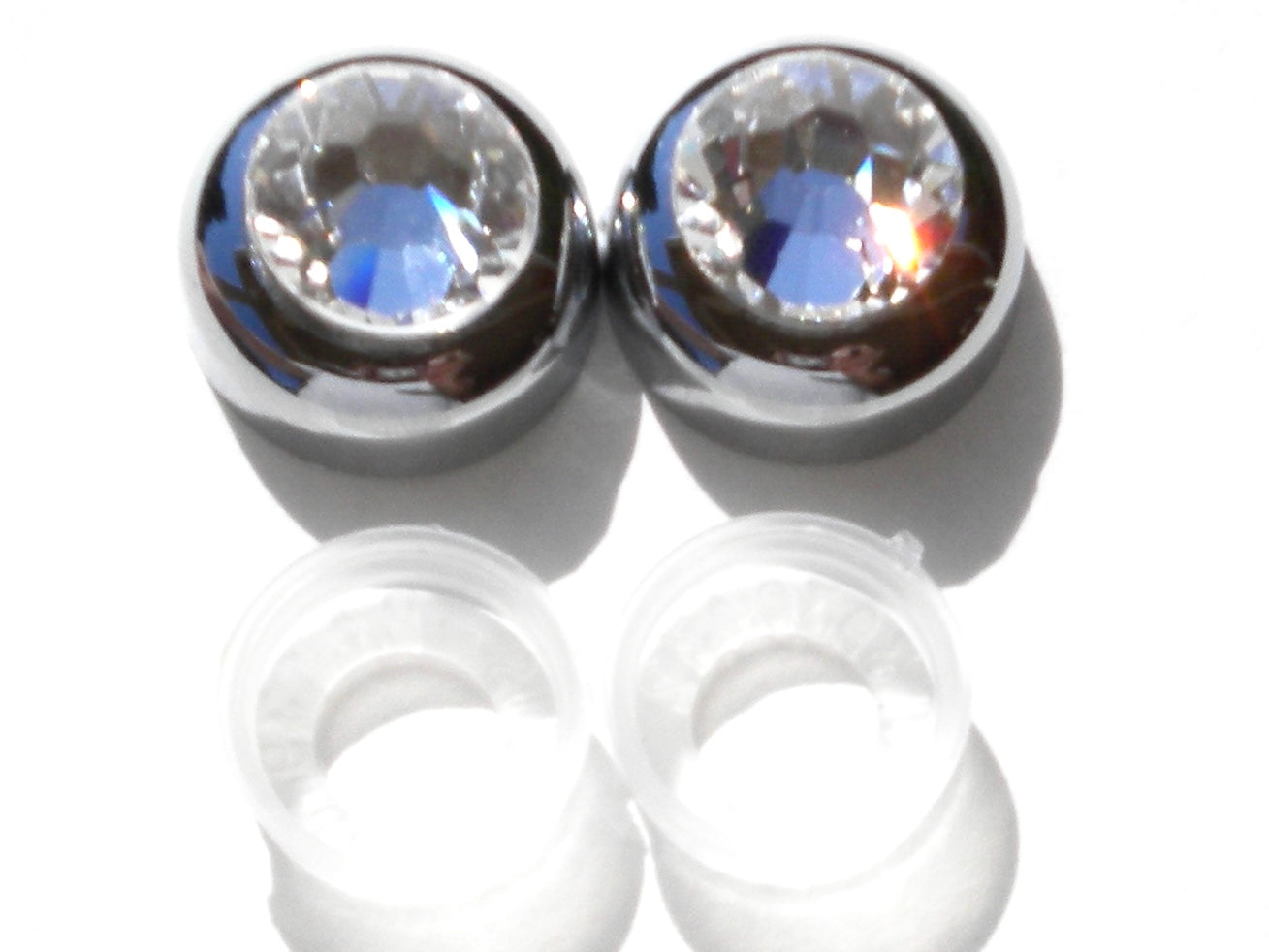 2-Pack Luxury Austrian Crystal Screw Caps for Bling License Plate Frames