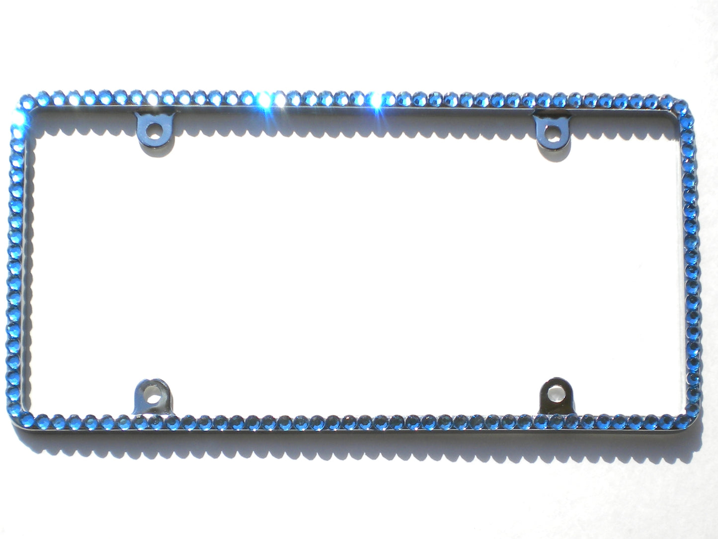 Bling Rhinestone License Plate Frame – Thin 1 Row Sparkly Crystal Car Tag Cover