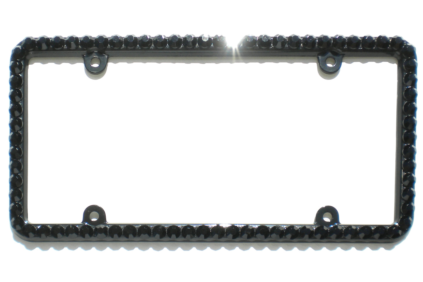 Bling Rhinestone License Plate Frame – Big 1 Row Sparkly Crystal Car Tag Cover
