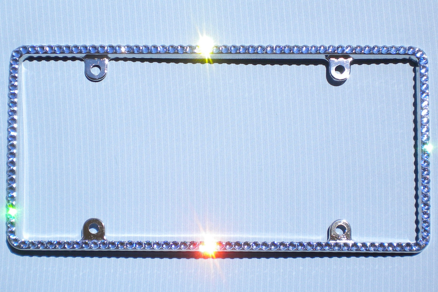 Luxury Bling License Plate Frame - Thin Single Row Premium Austrian Crystal Sparkly Car Plate Cover