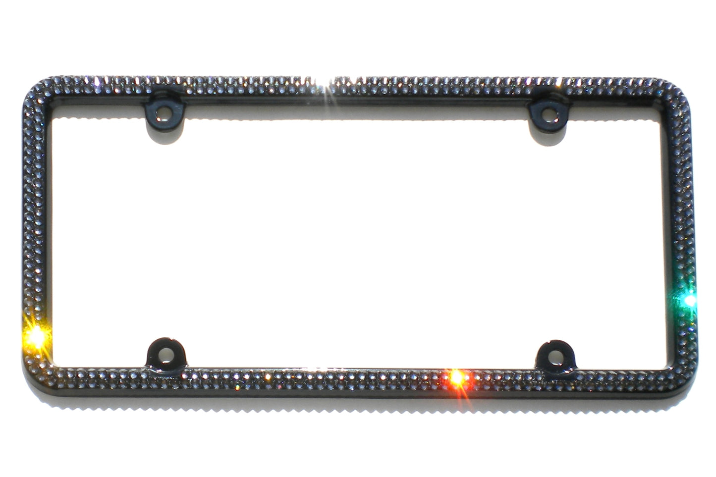 Luxury Bling License Plate Frame - 2 Row Premium Austrian Crystal Sparkly Car Plate Cover