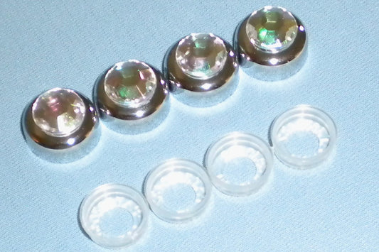 4-Pack Big Rhinestone Bling Screw Caps for Crystal License Plate Frames