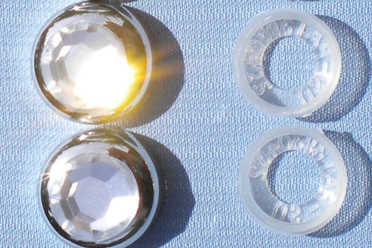 2-Pack Big Rhinestone Bling Screw Caps for Crystal License Plate Frames