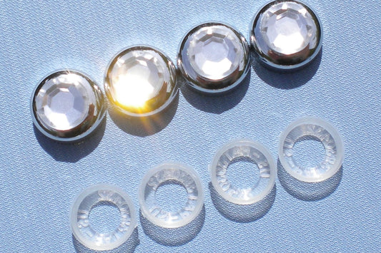 4-Pack Big Rhinestone Bling Screw Caps for Crystal License Plate Frames
