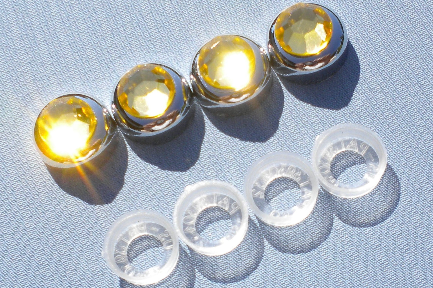 4-Pack Big Rhinestone Bling Screw Caps for Crystal License Plate Frames