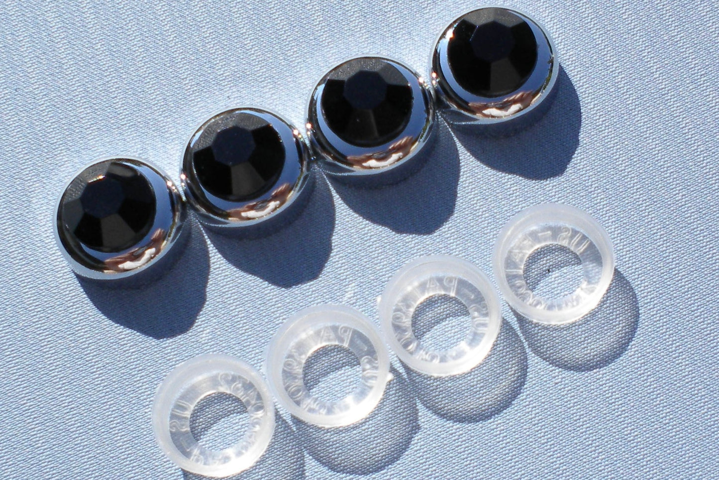 4-Pack Big Rhinestone Bling Screw Caps for Crystal License Plate Frames