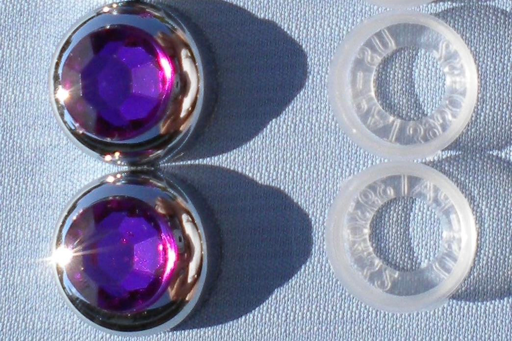 2-Pack Big Rhinestone Bling Screw Caps for Crystal License Plate Frames