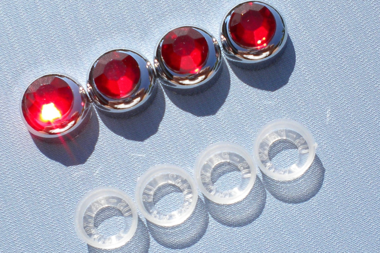 4-Pack Big Rhinestone Bling Screw Caps for Crystal License Plate Frames