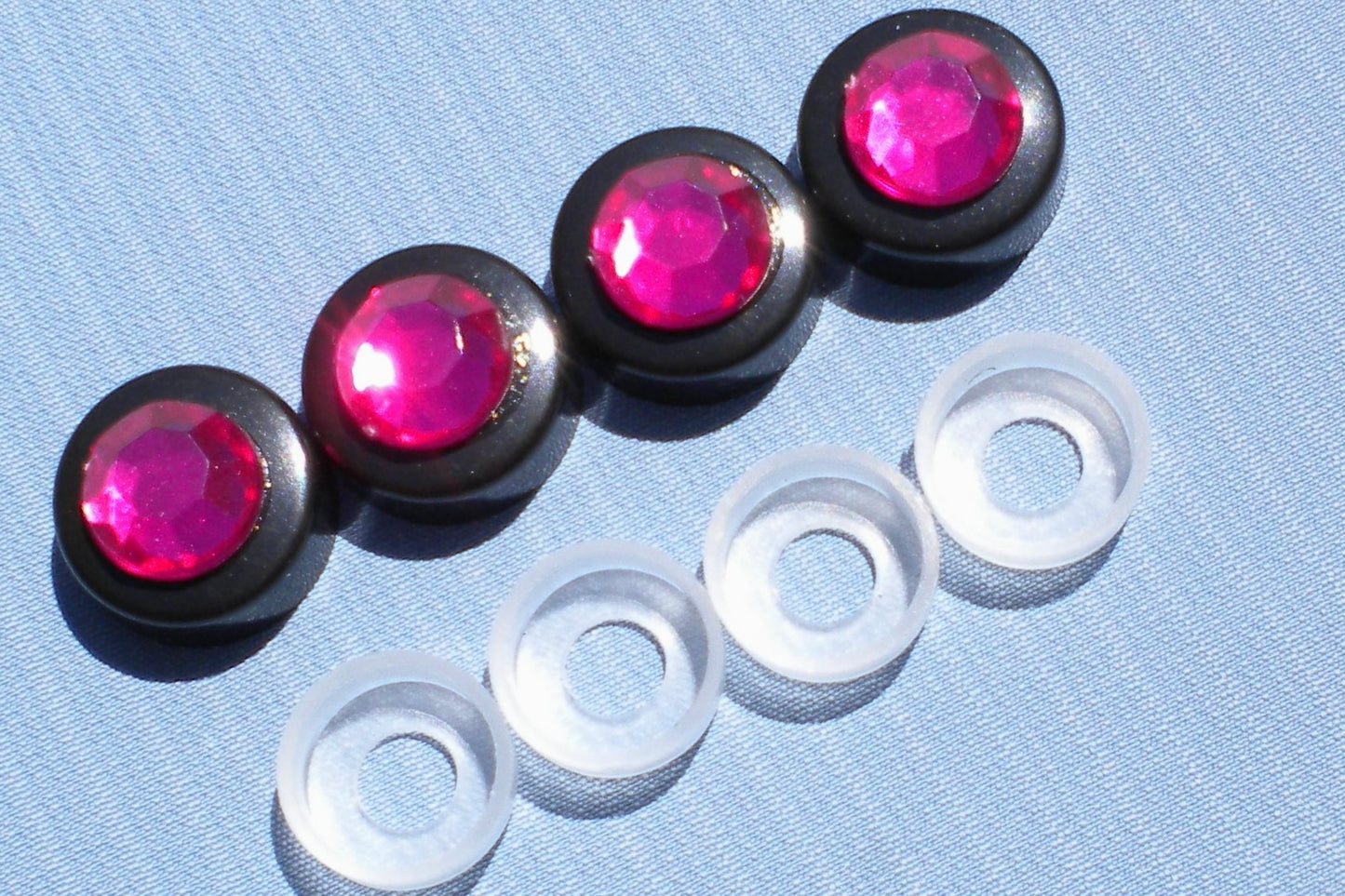 4-Pack Big Rhinestone Bling Screw Caps for Crystal License Plate Frames
