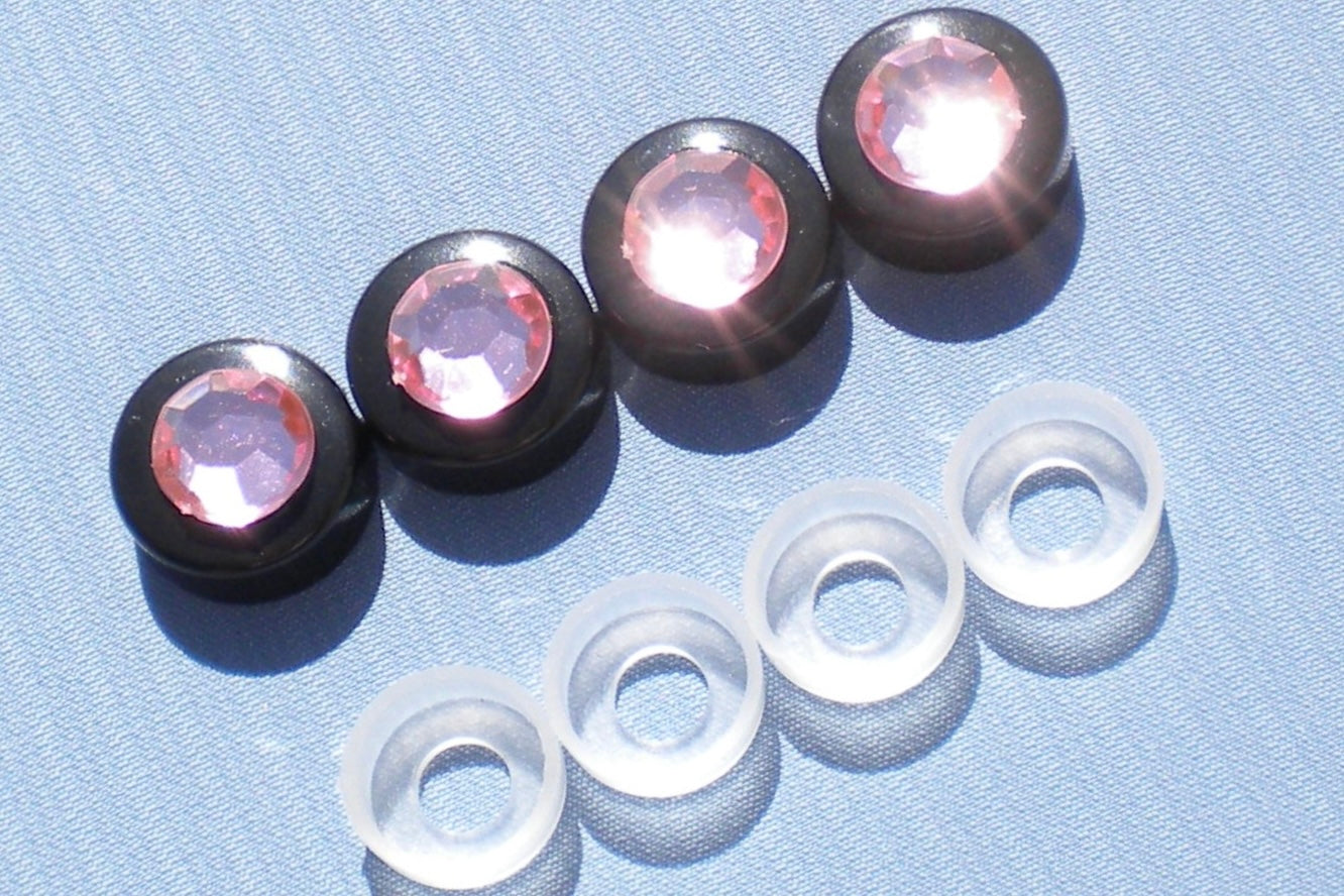 4-Pack Big Rhinestone Bling Screw Caps for Crystal License Plate Frames