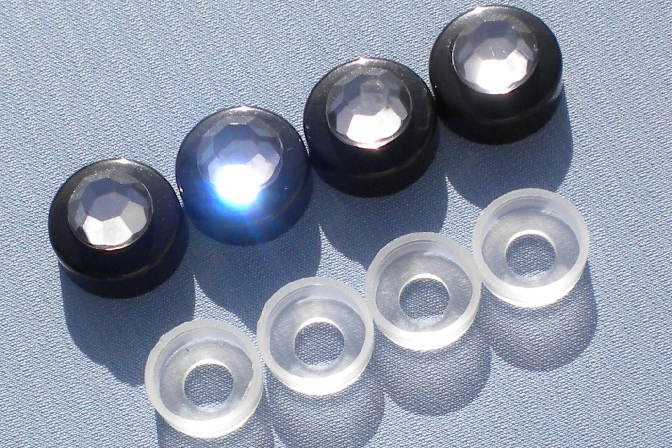 4-Pack Big Rhinestone Bling Screw Caps for Crystal License Plate Frames