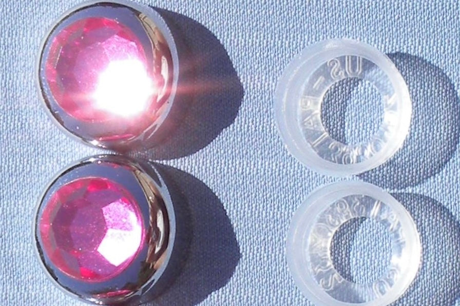 2-Pack Big Rhinestone Bling Screw Caps for Crystal License Plate Frames