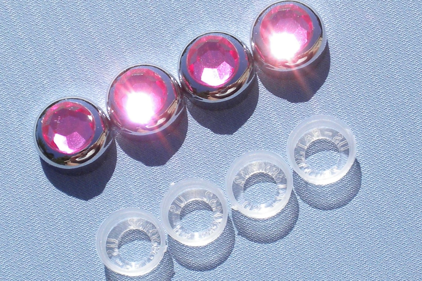 4-Pack Big Rhinestone Bling Screw Caps for Crystal License Plate Frames