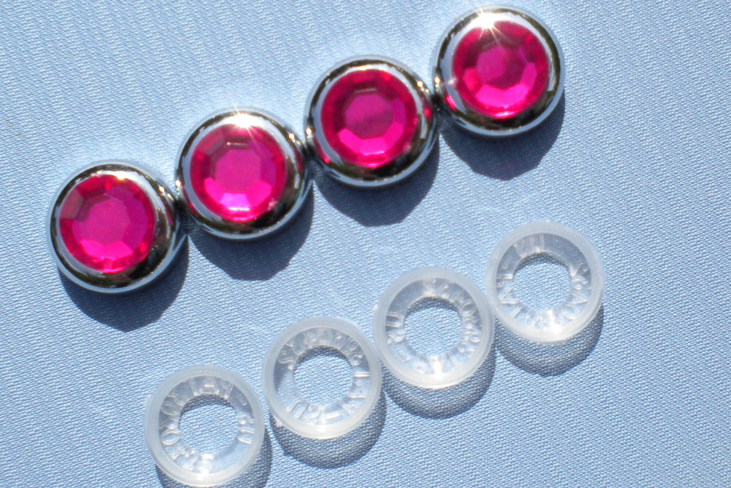 4-Pack Big Rhinestone Bling Screw Caps for Crystal License Plate Frames