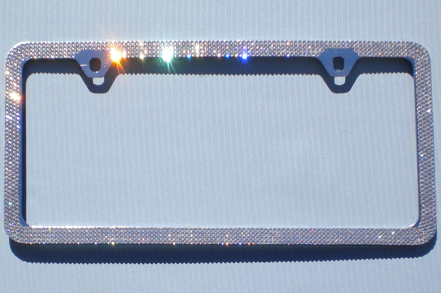 Luxury Bling License Plate Frame – 4 Row Premium Austrian Crystal Sparkly Car Plate Cover