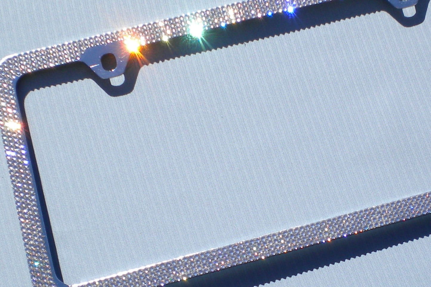 Luxury Bling License Plate Frame – 4 Row Premium Austrian Crystal Sparkly Car Plate Cover
