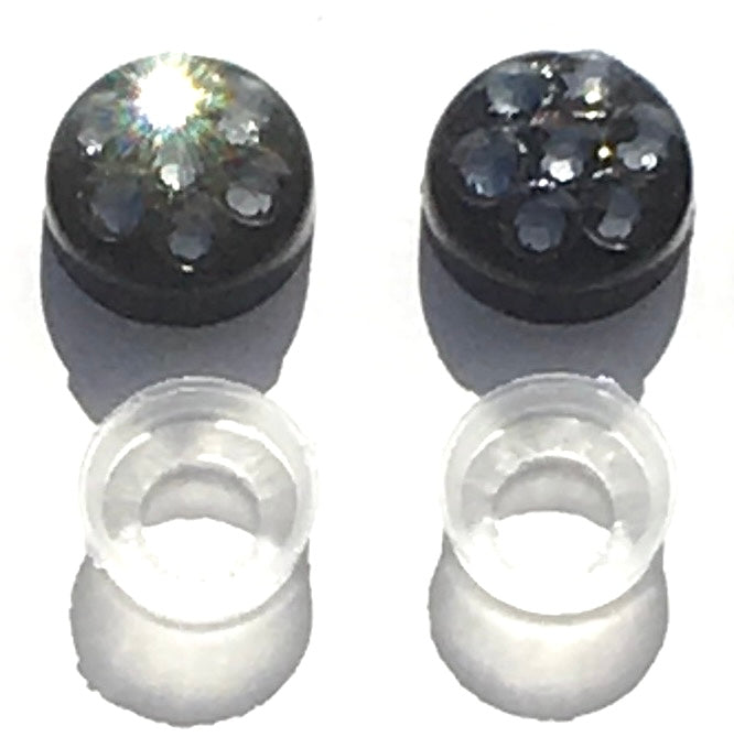 2-Pack Luxury Austrian Crystal Screw Caps for Bling License Plate Frames