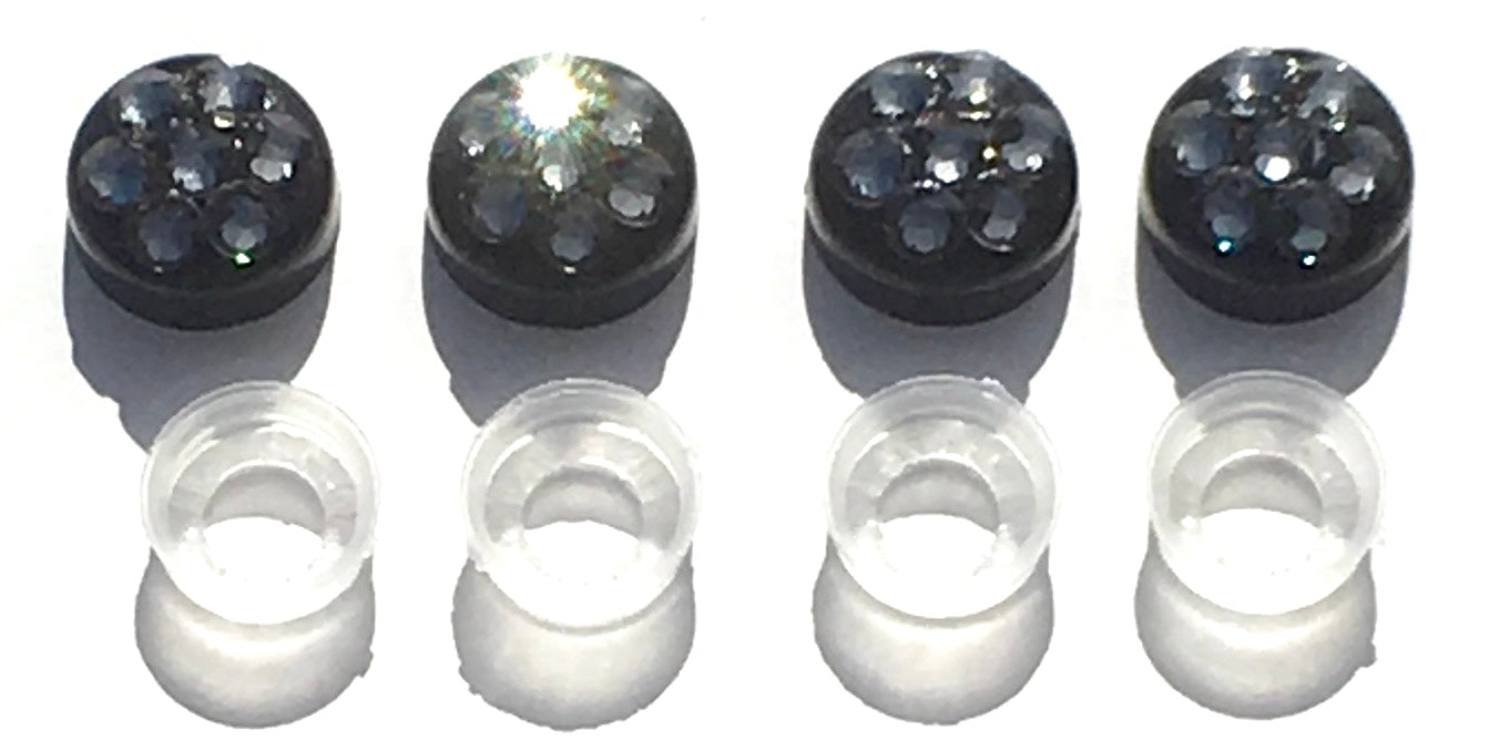 4-Pack Luxury Austrian Crystal Screw Caps for Bling License Plate Frames