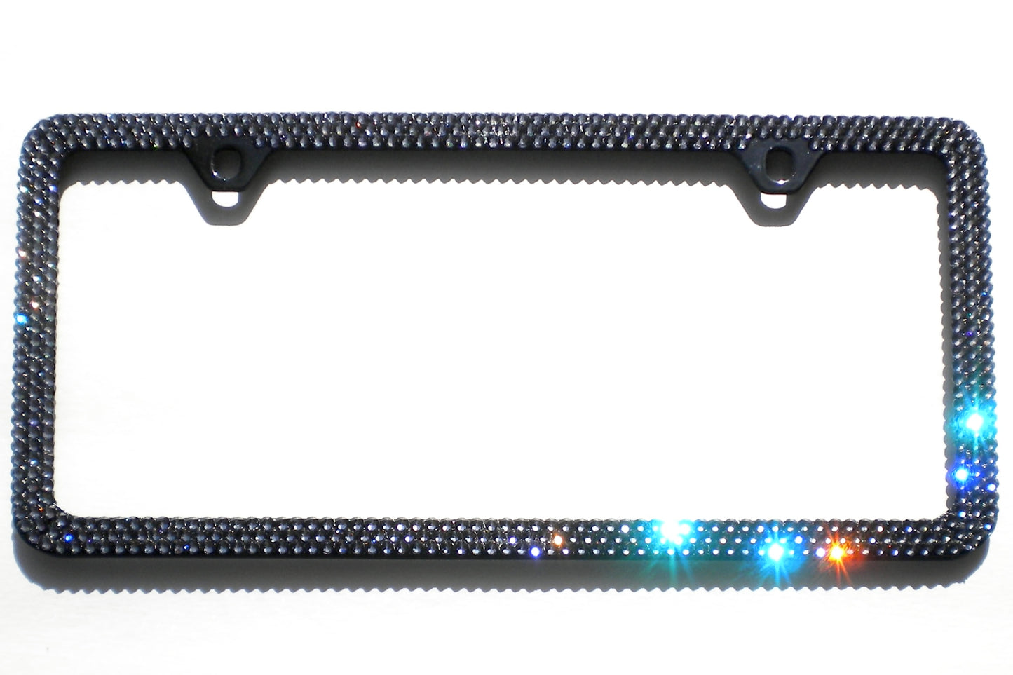 Midnight Luxe Bling License Plate Frame – Premium Austrian Crystal Sparkly Car Plate Cover