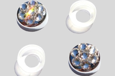 2-Pack Elegant Glass Crystal Screw Caps for Bling License Plate Frames