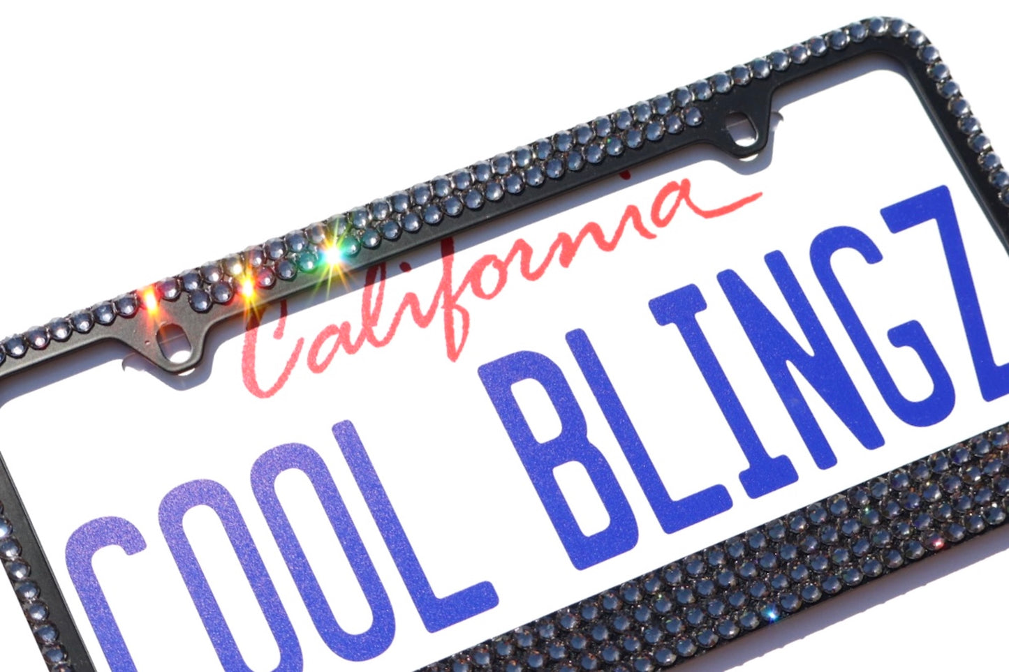 Premium Mega Bling License Plate Frame – Luxury Austrian Crystal Sparkly Car Tag Cover
