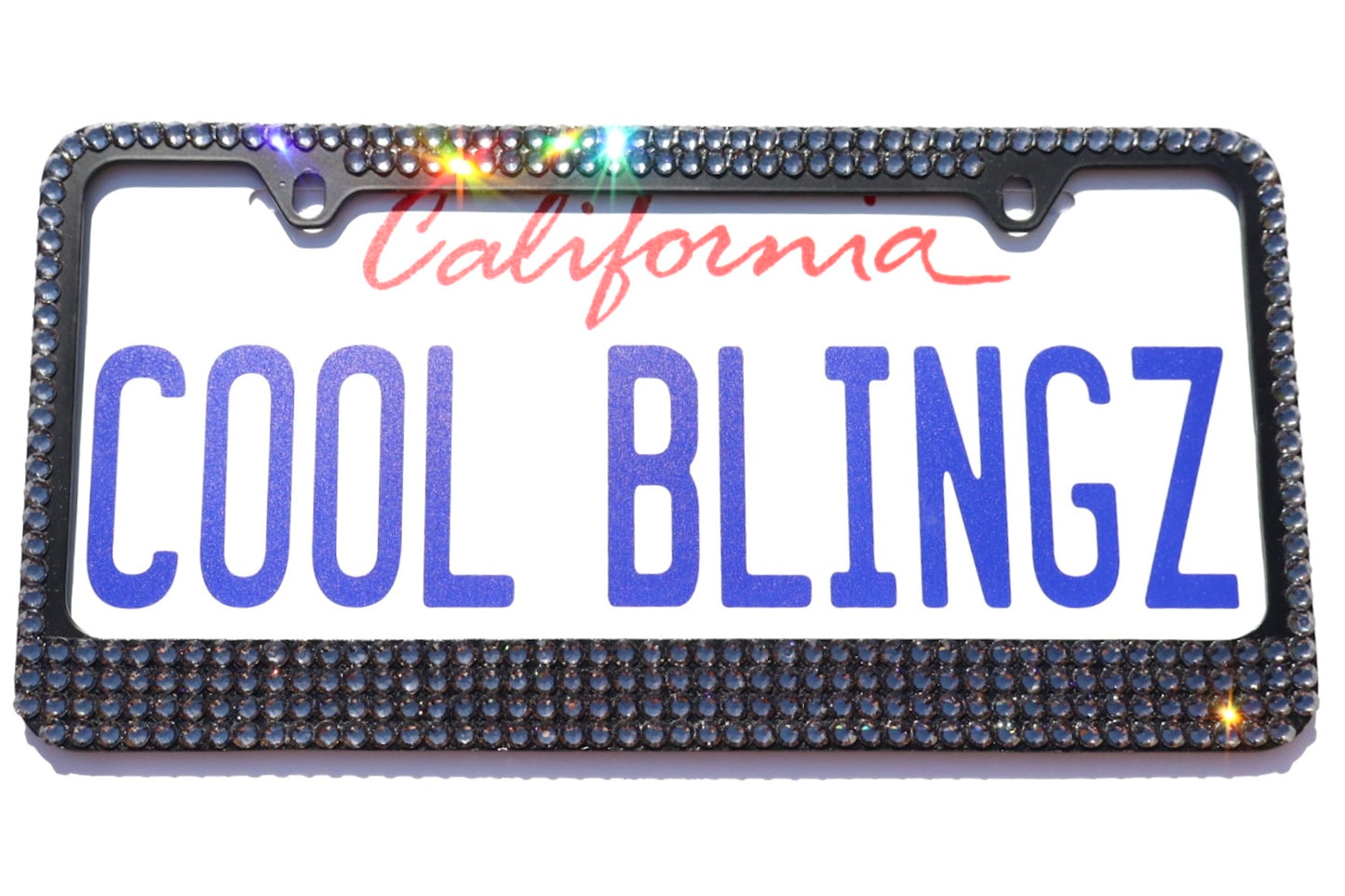 Premium Mega Bling License Plate Frame – Luxury Austrian Crystal Sparkly Car Tag Cover