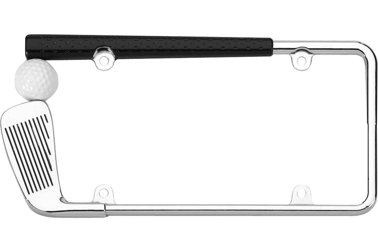 Golf License Plate Frame – Metal Golf Club & Ball Car Tag Cover